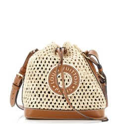 Noe Handbag Raffia with Leather BB