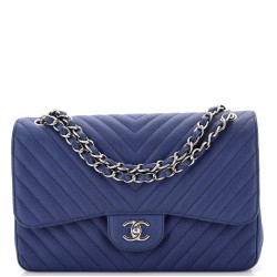 Classic Double Flap Bag Chevron Caviar Jumbo