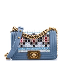 Mosaic Boy Flap Bag Embellished Lambskin Small
