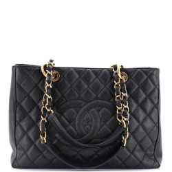 Grand Shopping Tote Quilted Caviar