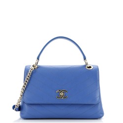 Chevron Chic Top Handle Bag Chevron Calfskin Small