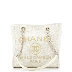North South Deauville Tote Raffia with Glitter Detail Small