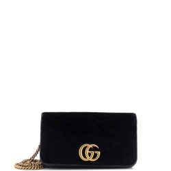 GG Marmont Chain Flap Bag Matelasse Velvet Mini