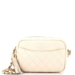 Coco Tassel Camera Case Quilted Caviar Medium