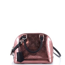 Alma Handbag Metallic Monogram Vernis with Leather BB