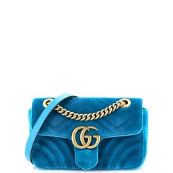 GG Marmont Flap Bag Matelasse Velvet Mini