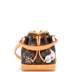 Noe NM Handbag Limited Edition Vivienne Xmas Monogram Canvas Nano
