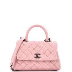 Coco Top Handle Bag Quilted Caviar Mini