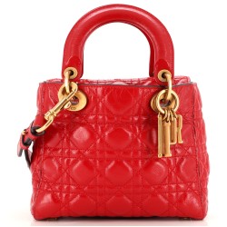 My Lady Dior Bag Cannage Quilted Crinkled Patent