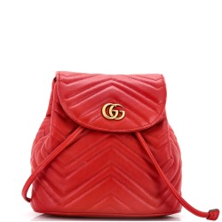 GG Marmont Drawstring Backpack Matelasse Leather Mini