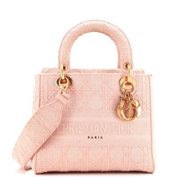 Lady D-Lite Bag Cannage Embroidered Canvas Medium