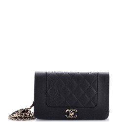 Mademoiselle Vintage Wallet on Chain Quilted Caviar