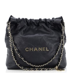 22 Chain Hobo Quilted Caviar Small