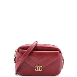 Coco Envelope Camera Case Bag Chevron Lambskin Small