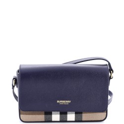 New Hampshire Shoulder Bag House Check Canvas and Leather Small
