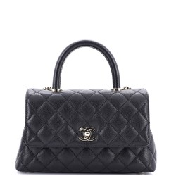 Coco Top Handle Bag Quilted Caviar Mini