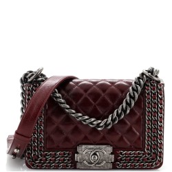 Chained Boy Flap Bag Quilted Glazed Calfskin Small