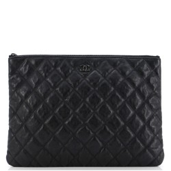 O Case Clutch Quilted Crumpled Calfskin Medium