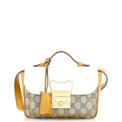 Padlock Front Pocket Flap Shoulder Bag GG Coated Canvas and Leather Mini