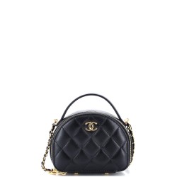 Chic Riviera Vanity Case with Chain Quilted Lambskin Mini