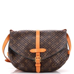 Flore Saumur Handbag Perforated Monogram Canvas