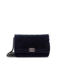Boy Wallet on Chain Quilted Velvet