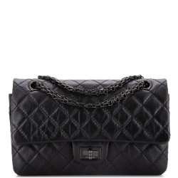 So Black Reissue 2.55 Flap Bag Quilted Aged Calfskin 225