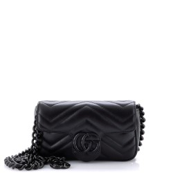 GG Marmont Monochrome Flap Bag Matelasse Leather Super Mini