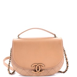 Coco Curve Flap Messenger Calfskin and Quilted Goatskin Small