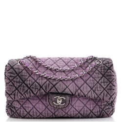 Denimpression Flap Bag Quilted Distressed Denim Medium