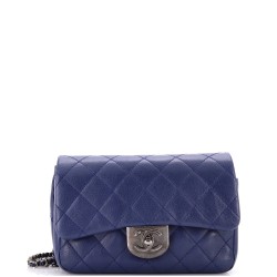 Double Carry Chain Waist Bag Quilted Goatskin Small