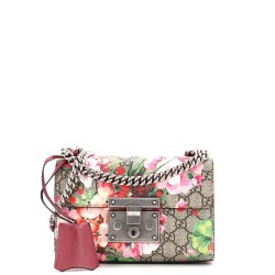 Padlock Shoulder Bag Blooms Print GG Coated Canvas Small