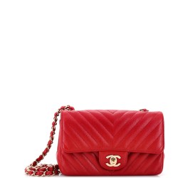 Classic Single Flap Bag Chevron Caviar Mini