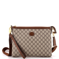 Interlocking G Patch Wristlet Messenger Bag GG Coated Canvas Medium