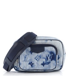 Outdoor Pouch Limited Edition Monogram Watercolor Stripes Denim