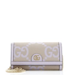 Ophidia Wallet on Chain Jumbo GG Canvas with Leather