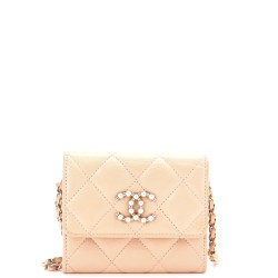Coco Candy Card Holder on Chain Quilted Caviar