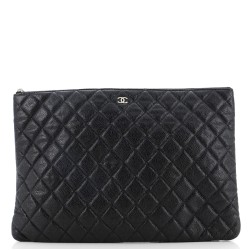 O Case Clutch Quilted Caviar Large