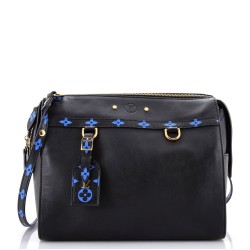 Speedy Amazon Bag Leather with Monogram Canvas MM