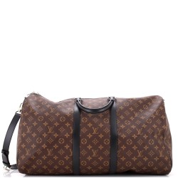Keepall Bandouliere Bag Macassar Monogram Canvas 55