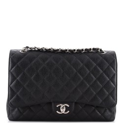 Classic Double Flap Bag Quilted Caviar Maxi