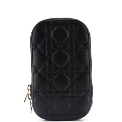 Lady Dior Phone Holder on Chain Cannage Quilt Lambskin