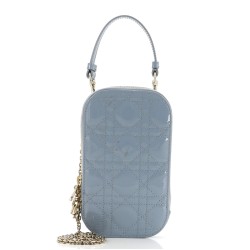 Lady Dior Phone Holder on Chain Cannage Quilt Patent
