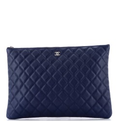 O Case Clutch Quilted Caviar Large