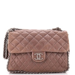 Chain Around Flap Bag Quilted Leather Maxi