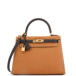 Kelly Handbag Bicolor Epsom with Gold Hardware 28
