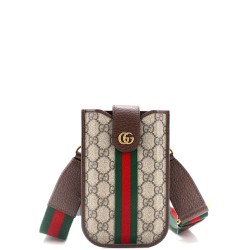 Ophidia Flap Phone Holder Crossbody Bag GG Coated Canvas