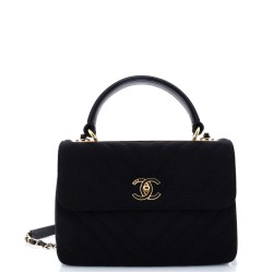 Trendy CC Top Handle Bag Chevron Jersey Small