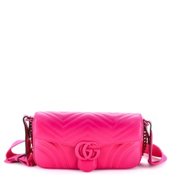 GG Marmont Monochrome Flap Bag Matelasse Leather Medium