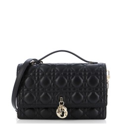 My Dior Top Handle Flap Bag Cannage Quilt Lambskin Small